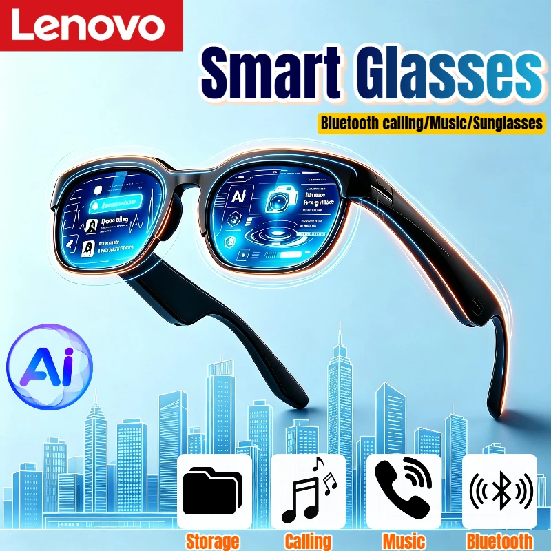 Lenovo New 2026 Smart Glasses AI Translation Bluetooth Conversation Recording Listening To Music Smart Sunglasses for Men Women
Lenovo New 2026 Smart Glasses AI Translation Bluetooth Conversation Recording Listening To Music Smart Sunglasses for Men Women
