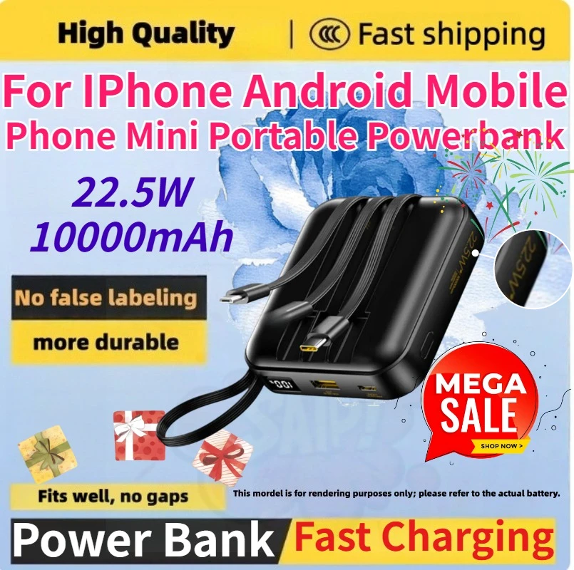 New models in stock 22.5W 10000mAh Fast Charging Power Bank for IPhone Android Mobile Phone Mini Portable Powerbank
New models in stock 22.5W 10000mAh Fast Charging Power Bank for IPhone Android Mobile Phone Mini Portable Powerbank