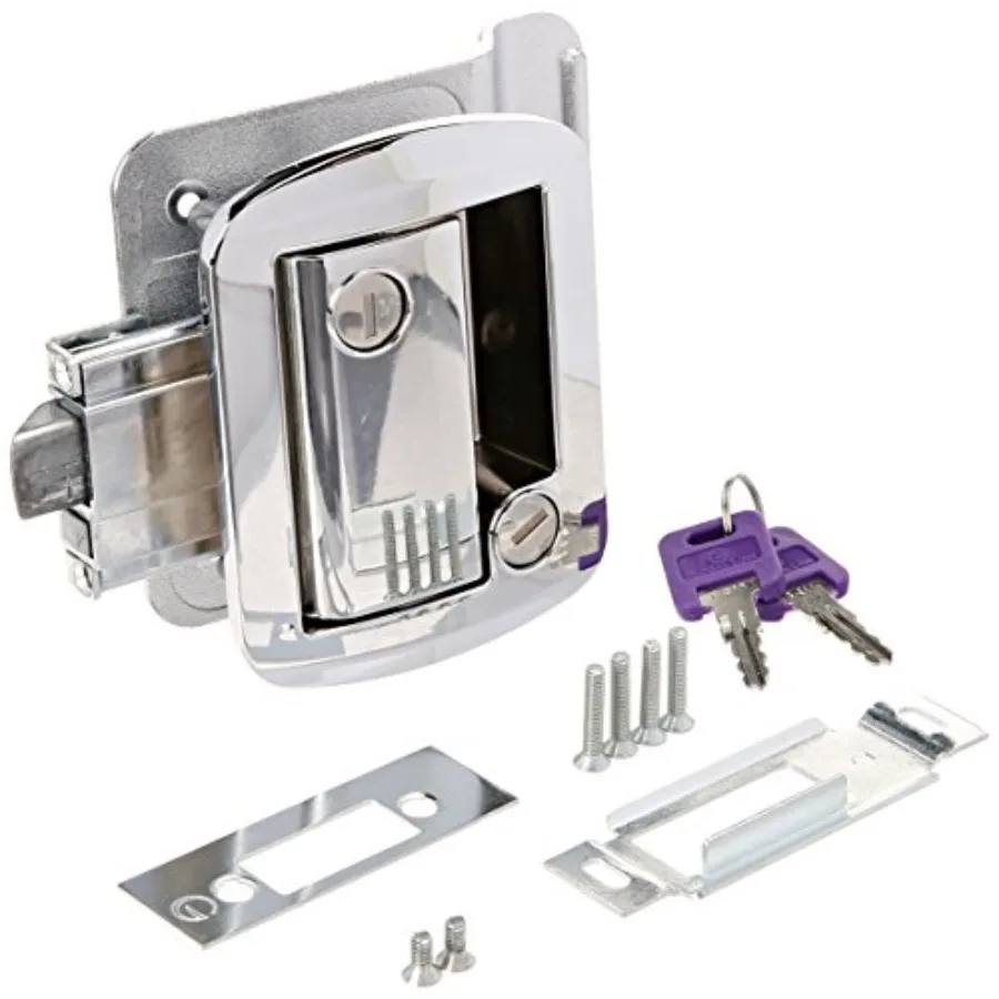 Global Travel Trailer Entrance Lock Set for outdoor use, chrome-plated brass, silver, corrosion-resistant and weatherproof
Global Travel Trailer Entrance Lock Set for outdoor use, chrome-plated brass, silver, corrosion-resistant and weatherproof