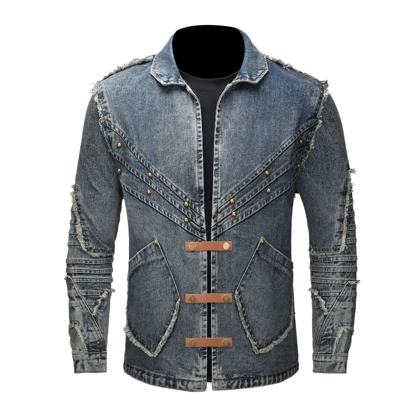 Men's Fashion Vintage Jeans Jacket Washed Retro Denim Coat With Rivet Fashion High Street Personality Cowboy Outerwear Size 5XL
Men's Fashion Vintage Jeans Jacket Washed Retro Denim Coat With Rivet Fashion High Street Personality Cowboy Outerwear Size 5XL