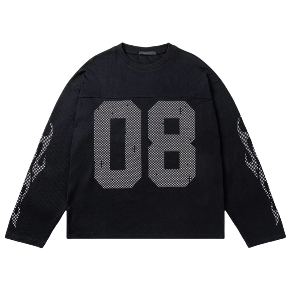 Hip Hop Long Sleeve T-Shirts Men Streetwear Punk Y2k Hollow Sport T Shirt Oversized Harajuku Fashion Print Casual Tees Tops Male
Hip Hop Long Sleeve T-Shirts Men Streetwear Punk Y2k Hollow Sport T Shirt Oversized Harajuku Fashion Print Casual Tees Tops Male