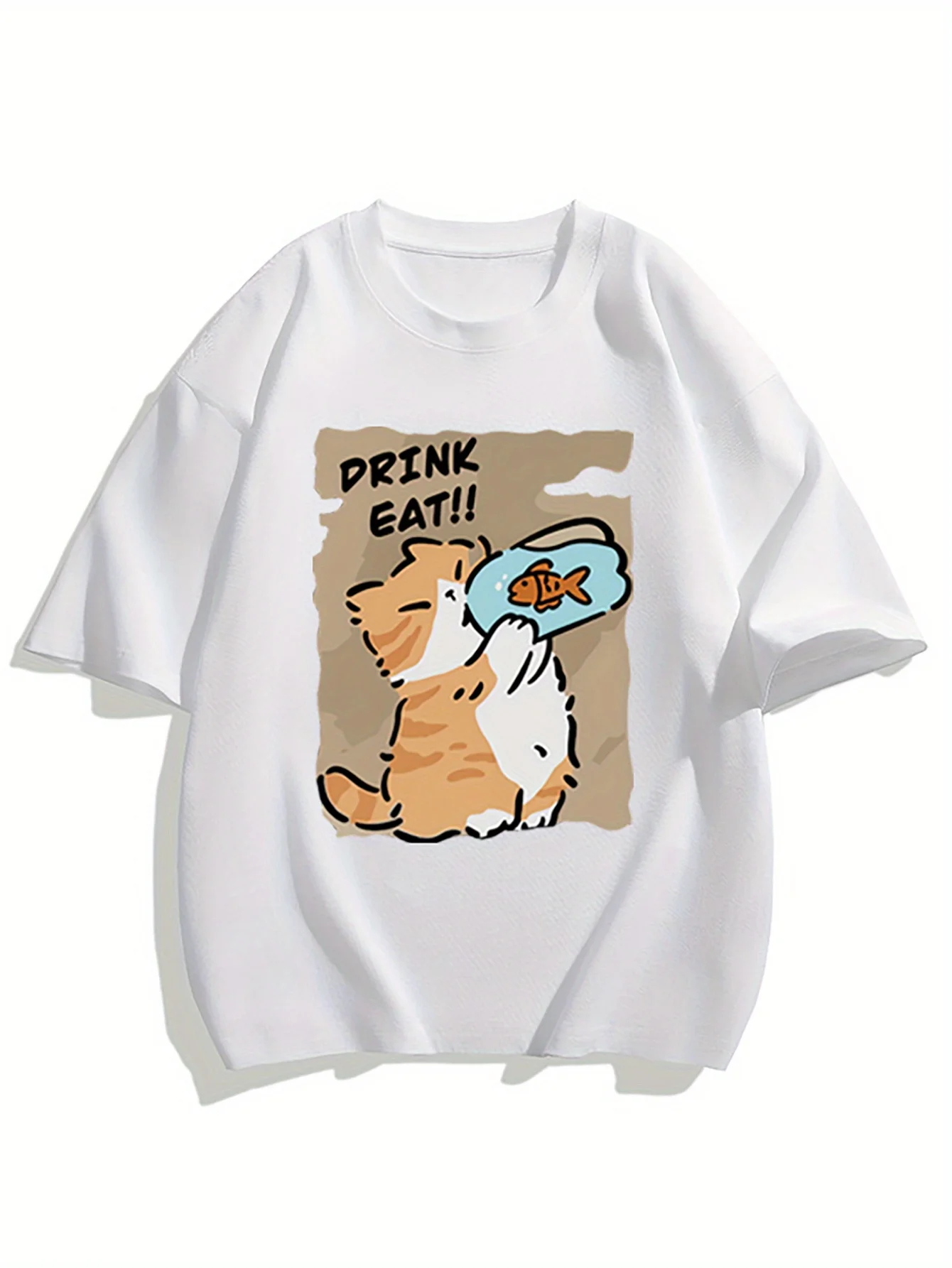 Men's Cotton Short Sleeve T-Shirt, Breathable And Soft, Summer Casual Tee With Cute Cat Print, Machine Washable
Men's Cotton Short Sleeve T-Shirt, Breathable And Soft, Summer Casual Tee With Cute Cat Print, Machine Washable