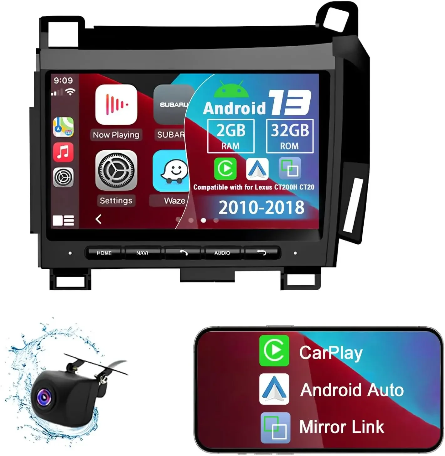 Android 13 CarPlay&Android Auto Car Stereo fit for Lexus CT200H CT20 2010-2018 7" GPS Navigation/Bluetooth/Camera WiFi SWC
Android 13 CarPlay&Android Auto Car Stereo fit for Lexus CT200H CT20 2010-2018 7" GPS Navigation/Bluetooth/Camera WiFi SWC