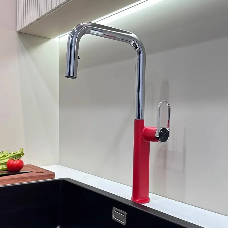 Red Chrome Pull Out Kitchen Faucet Water Tap Brass Crane Deck Mounted Sink Faucet Mixer 3 Way Kitchen Faucet
Red Chrome Pull Out Kitchen Faucet Water Tap Brass Crane Deck Mounted Sink Faucet Mixer 3 Way Kitchen Faucet