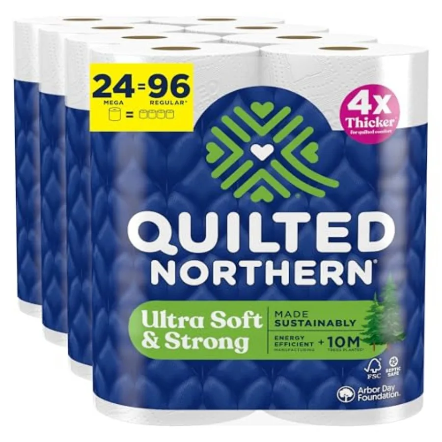 Quilted Northern Ultra Soft and Strong Toilet Paper, 24 Mega Rolls = 96 Regular Rolls, 5X Stronger*, Premium Soft Toilet Tissue
Quilted Northern Ultra Soft and Strong Toilet Paper, 24 Mega Rolls = 96 Regular Rolls, 5X Stronger*, Premium Soft Toilet Tissue