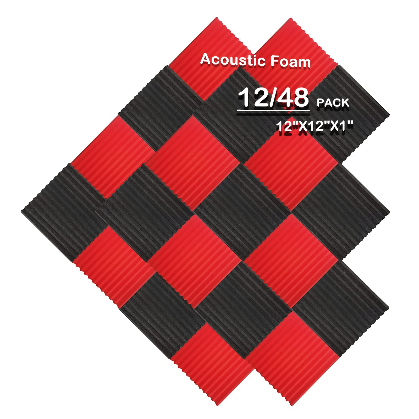 48/12Pcs Acoustic Foam Panel 1" X 12" X 12" Studio Soundproofing Sponge Pad Wall Sticker Sound Absorption Treatment KTV Room
48/12Pcs Acoustic Foam Panel 1" X 12" X 12" Studio Soundproofing Sponge Pad Wall Sticker Sound Absorption Treatment KTV Room