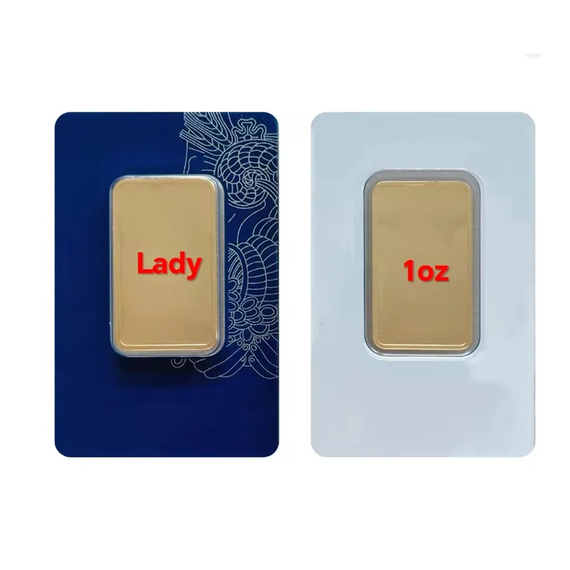 Non-magnetic Copy Suisse Lady 1oz Gold Bars Copper Bar with Sealed Packing and Different Numbers 24k Gold Plated Bullion
Non-magnetic Copy Suisse Lady 1oz Gold Bars Copper Bar with Sealed Packing and Different Numbers 24k Gold Plated Bullion