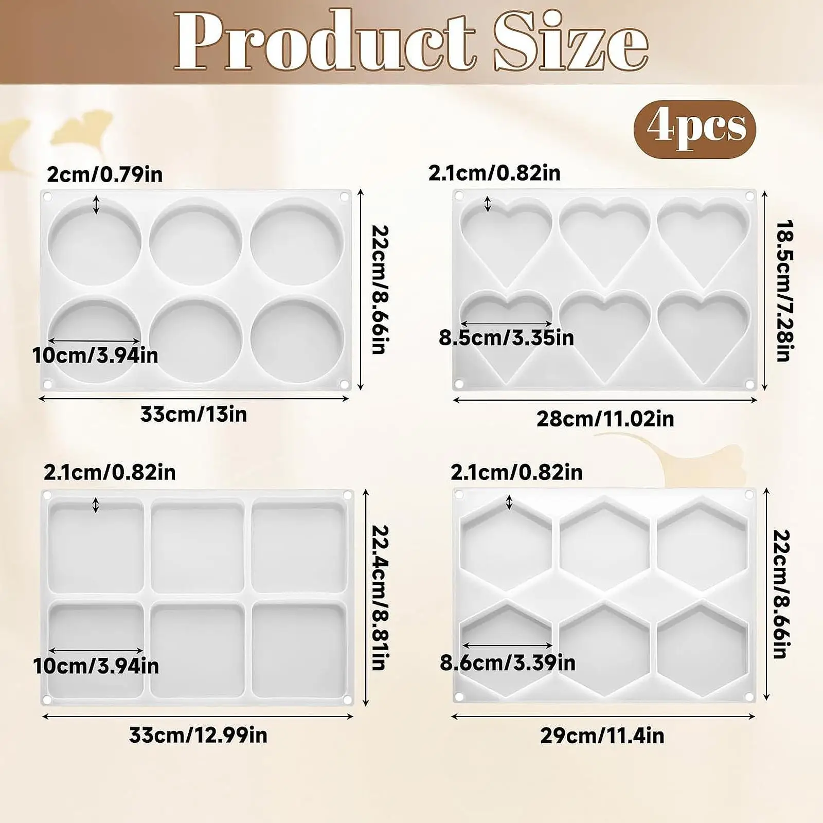 4Pcs Deep Resin Coaster Molds Gifts for Resin Epoxy DIY Craft Making Candle Soap Reusable Art Coasters Round Square Heart Shapes
4Pcs Deep Resin Coaster Molds Gifts for Resin Epoxy DIY Craft Making Candle Soap Reusable Art Coasters Round Square Heart Shapes