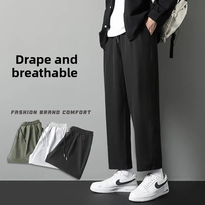 Men's Straight Leg Casual Pants Spring Autumn Loose Nine Points Summer Leisure Wide Leg Trousers Students Faionable All-Match
Men's Straight Leg Casual Pants Spring Autumn Loose Nine Points Summer Leisure Wide Leg Trousers Students Faionable All-Match