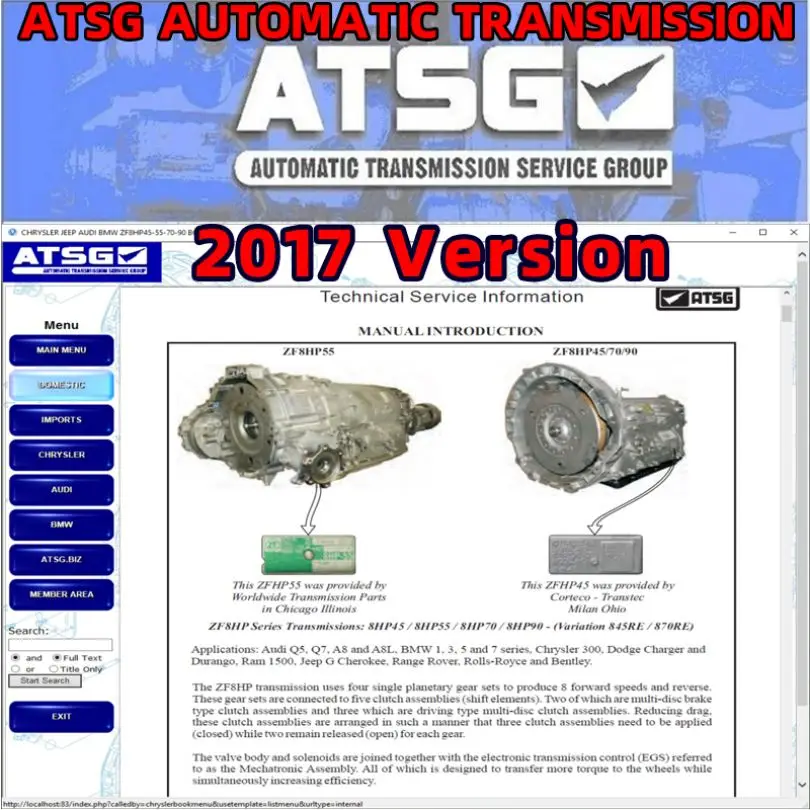 2023 Hot Sell ! ATSG 2017 Automatic Transmission Maintenance Group Repair manual Car Repair Software Unit Failure Detection
2023 Hot Sell ! ATSG 2017 Automatic Transmission Maintenance Group Repair manual Car Repair Software Unit Failure Detection
