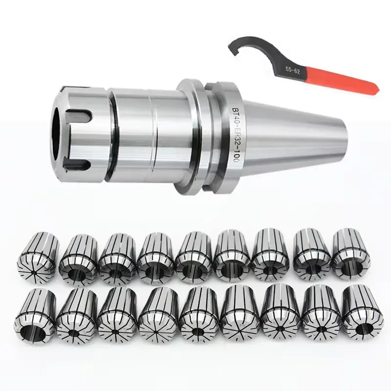 BT40 ER32 Collet Chuck Set High Precision CNC Tool Holder 18pcs Milling Machine Collets for Machining Center
BT40 ER32 Collet Chuck Set High Precision CNC Tool Holder 18pcs Milling Machine Collets for Machining Center