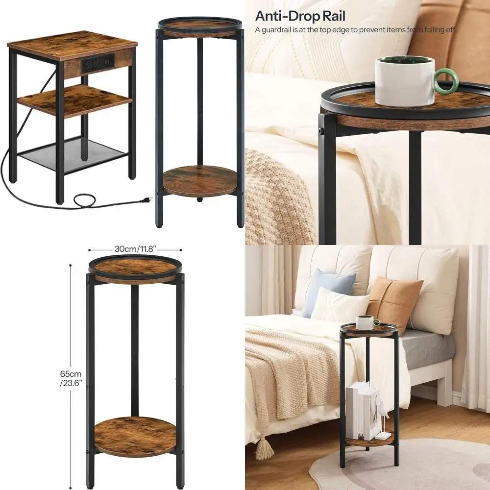 Круглые приставные и торцевые столики с зарядной станцией, 3-уровневая прикроватная тумбочка, USB-порты, комплект маленьких кофейных столиков
Круглые приставные и торцевые столики с зарядной станцией, 3-уровневая прикроватная тумбочка, USB-порты, комплект маленьких кофейных столиков