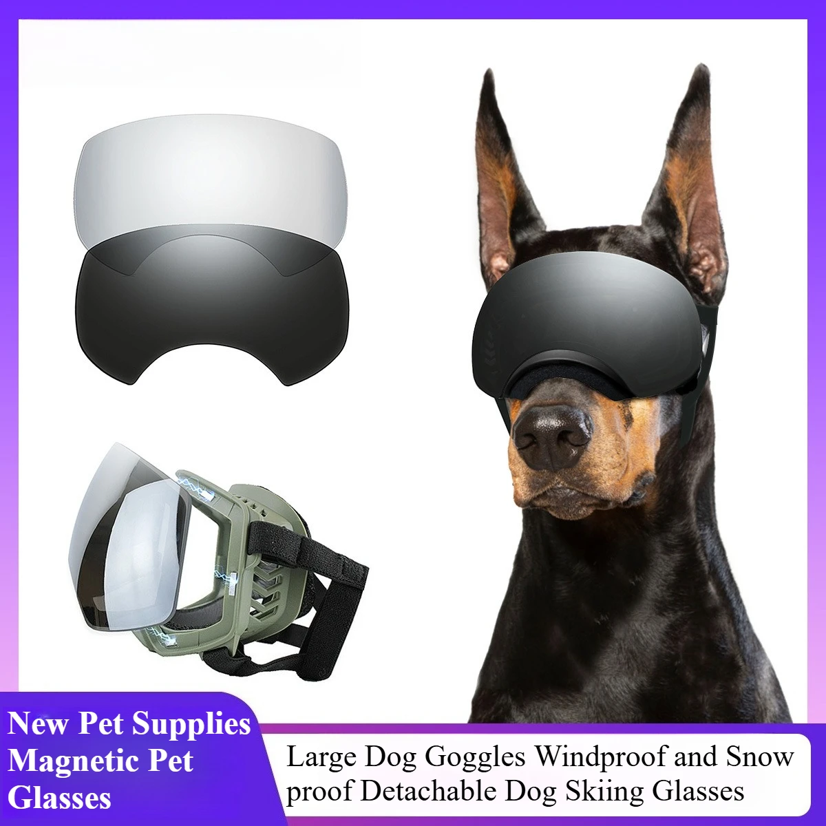 New Pet Supplies Magnetic Pet Glasses Large Dog Goggles Windproof and Snow Proof Detachable Dog Skiing Glasses dog supplies
New Pet Supplies Magnetic Pet Glasses Large Dog Goggles Windproof and Snow Proof Detachable Dog Skiing Glasses dog supplies