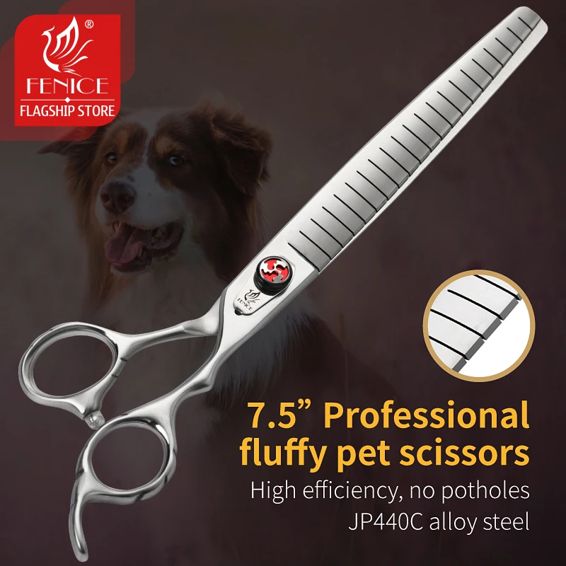 Fenice Professional JP440C 7/7.5 inch Pet Fluffy Thinning Grooming Scissors Straight Dog Scissors Thinner Shears Rate 80%
Fenice Professional JP440C 7/7.5 inch Pet Fluffy Thinning Grooming Scissors Straight Dog Scissors Thinner Shears Rate 80%