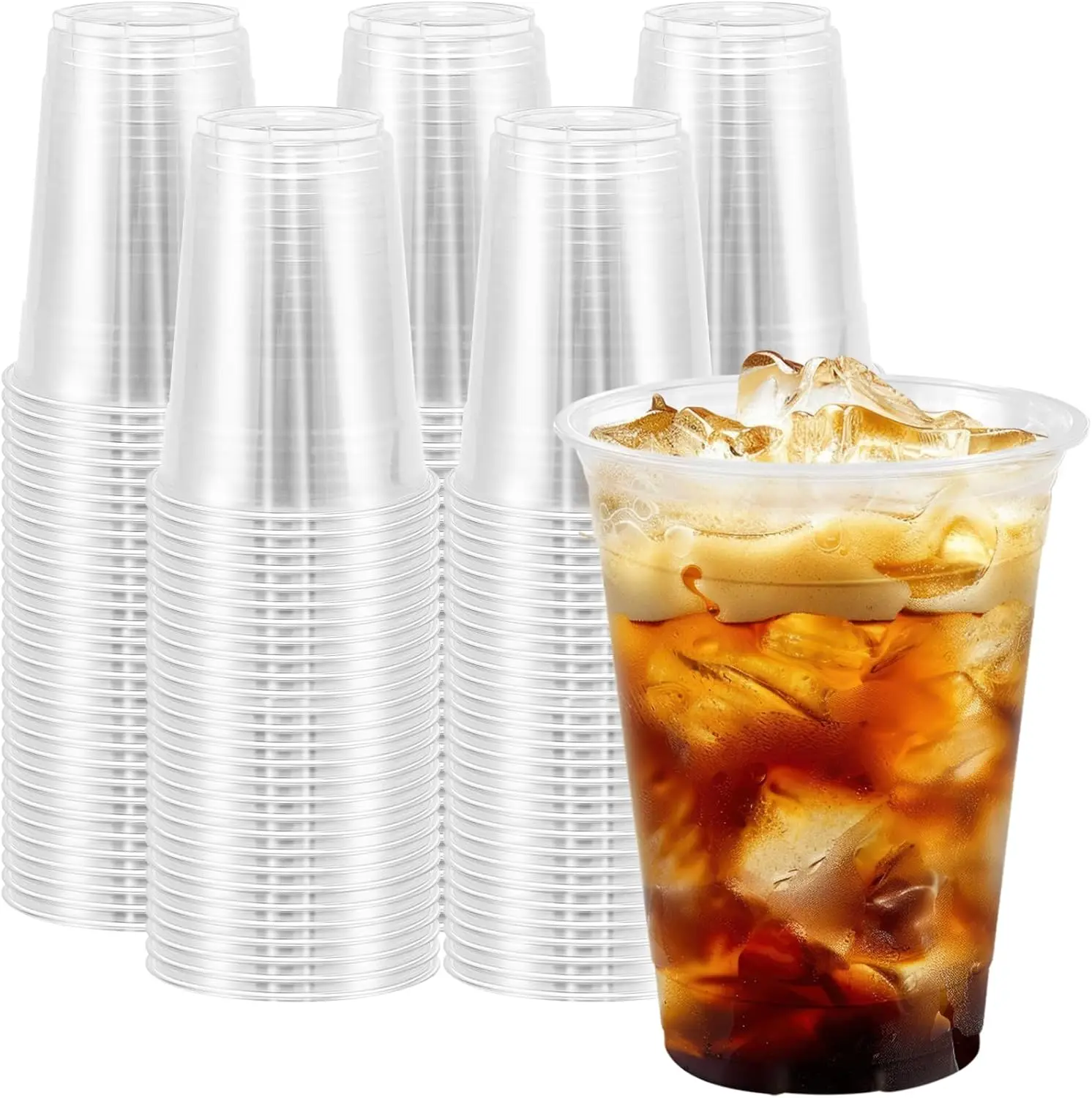 300 Pack 16 oz Clear Plastic Cups, Disposable Plastic Coffee Cups No Lids, Cold Drinking Cup, PET Crystal Clear Cup Bulk
300 Pack 16 oz Clear Plastic Cups, Disposable Plastic Coffee Cups No Lids, Cold Drinking Cup, PET Crystal Clear Cup Bulk