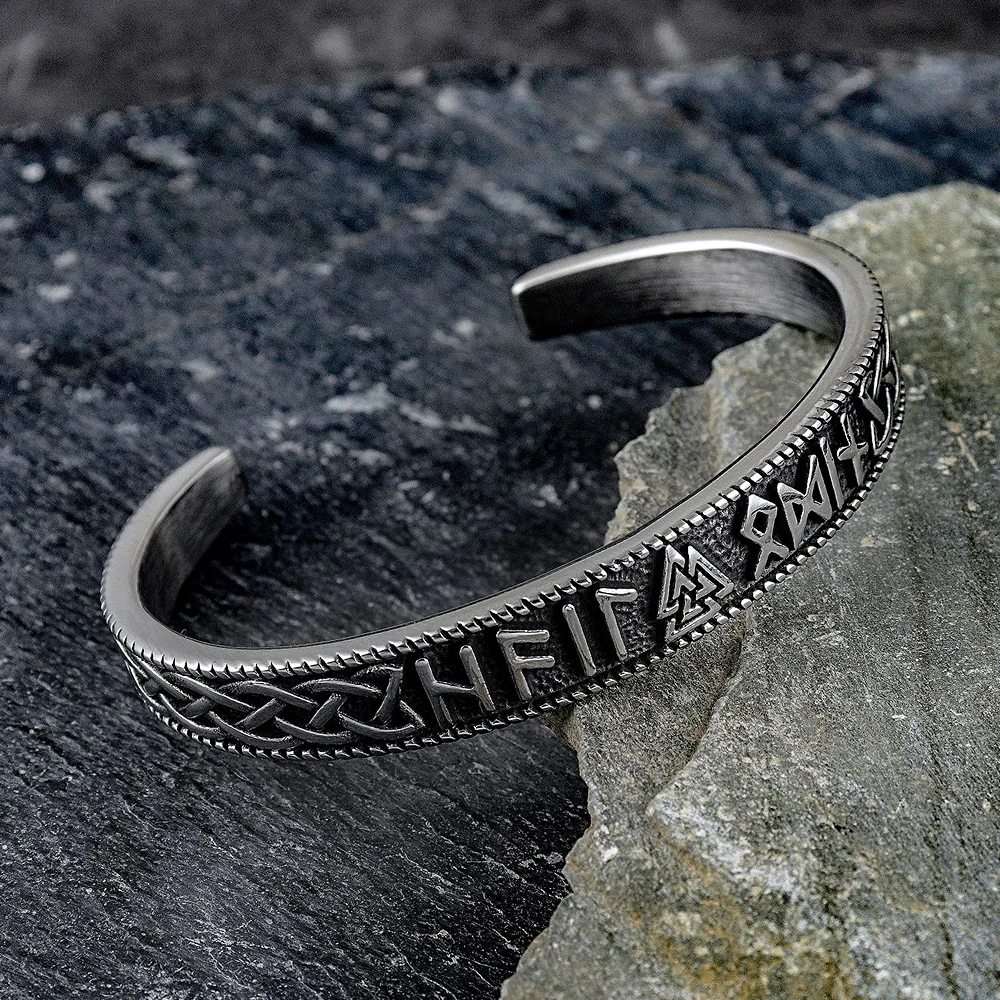Vintage Norse Viking Rune Valknut Bracelets For Men Women 316L Stainless Steel Amulet Runes Bangles Jewelry Gifts Adjustable
Vintage Norse Viking Rune Valknut Bracelets For Men Women 316L Stainless Steel Amulet Runes Bangles Jewelry Gifts Adjustable