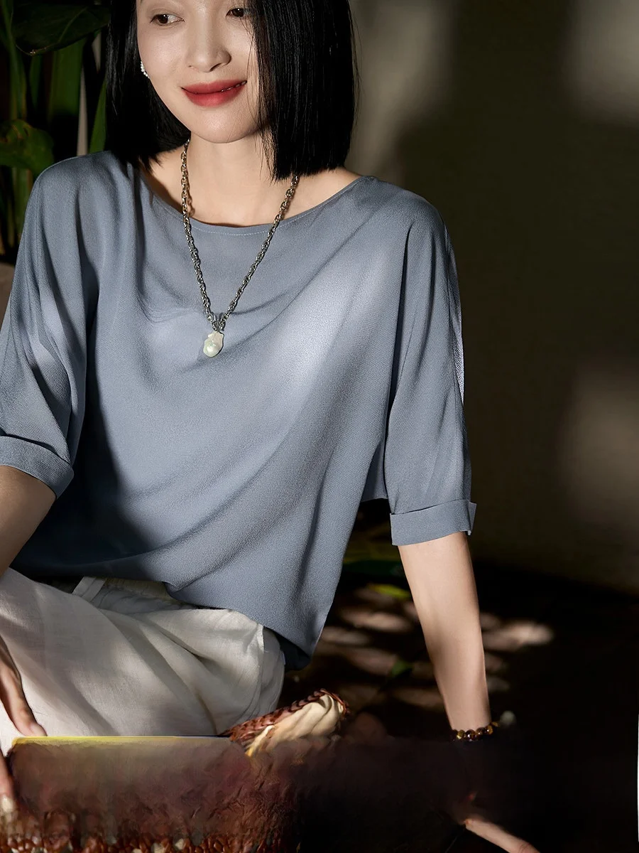 Blue Wind Whine Silk Loose ort Sve Women's irt Summer New One-oulder Top OL Sle Commute Wind Thin Model Chinese Or...
Blue Wind Whine Silk Loose ort Sve Women's irt Summer New One-oulder Top OL Sle Commute Wind Thin Model Chinese Or...