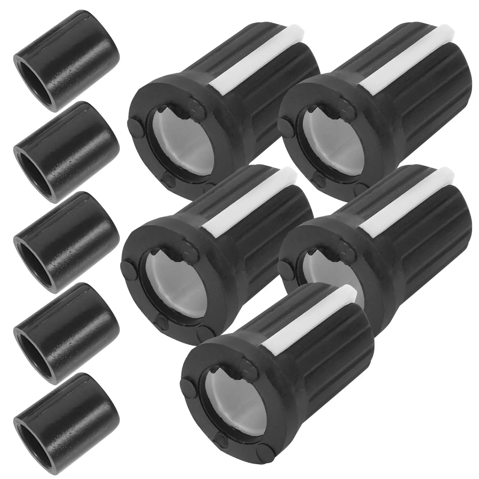5pcs Black Rubber Knob Caps for Potentiometer Volume Tone Control Replacement Parts Accessories Guitar Components
5pcs Black Rubber Knob Caps for Potentiometer Volume Tone Control Replacement Parts Accessories Guitar Components