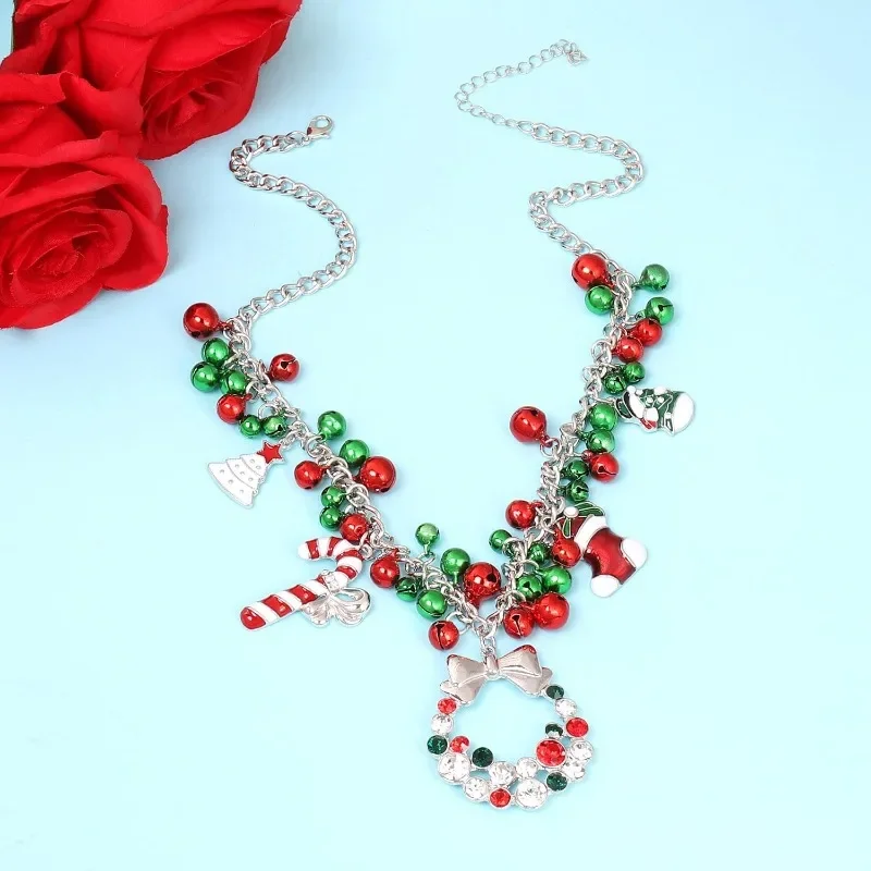 Christmas Jingle Bell Necklace Women Chunky Crystal Teardrop Pendant Necklace for Girls Xmas Gift Jewelry
Christmas Jingle Bell Necklace Women Chunky Crystal Teardrop Pendant Necklace for Girls Xmas Gift Jewelry