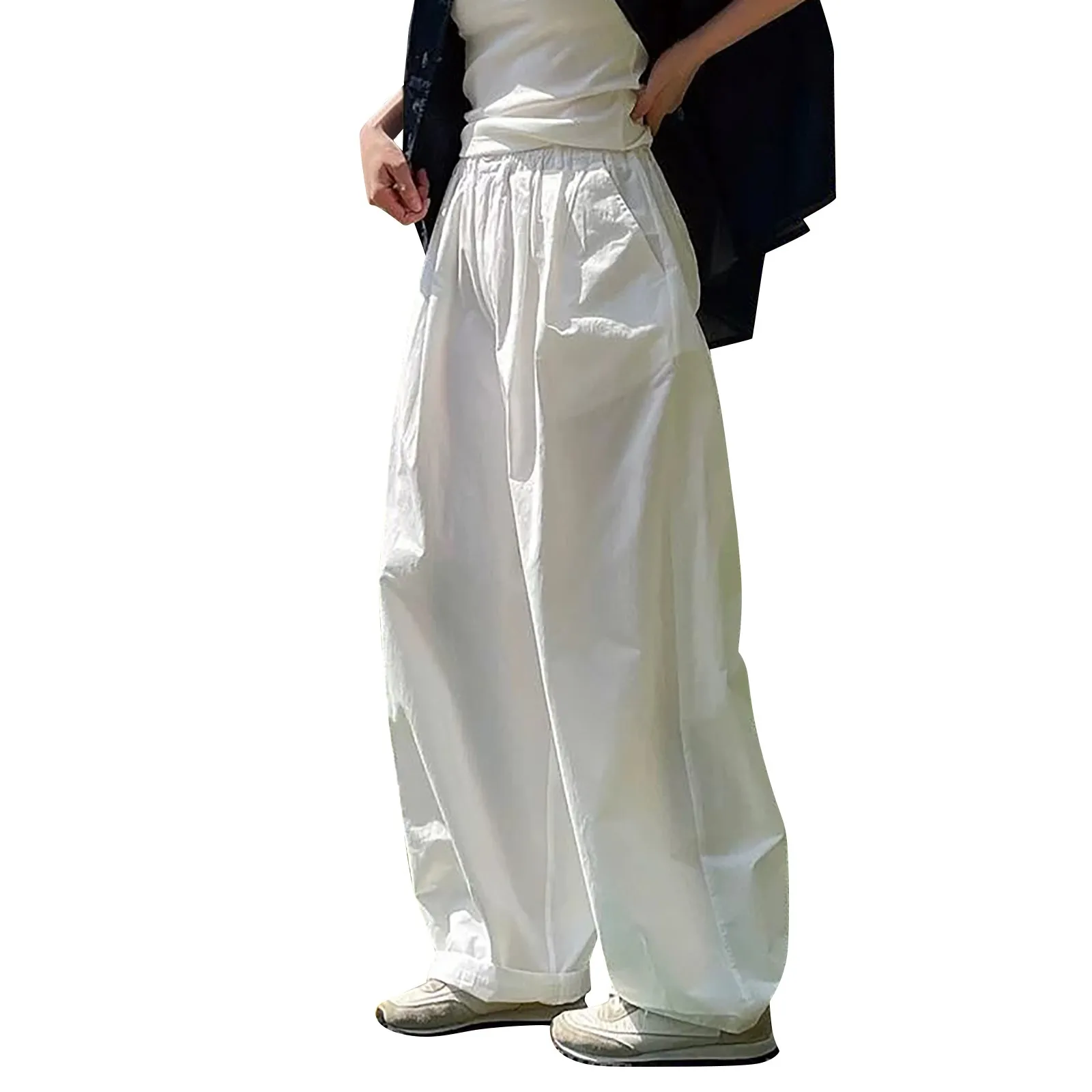 Women Pants Solid Color Summer Cotton And Breathable Extremely Simple Wind High Waist Wide Loose Leggings with Pockets for Women
Women Pants Solid Color Summer Cotton And Breathable Extremely Simple Wind High Waist Wide Loose Leggings with Pockets for Women