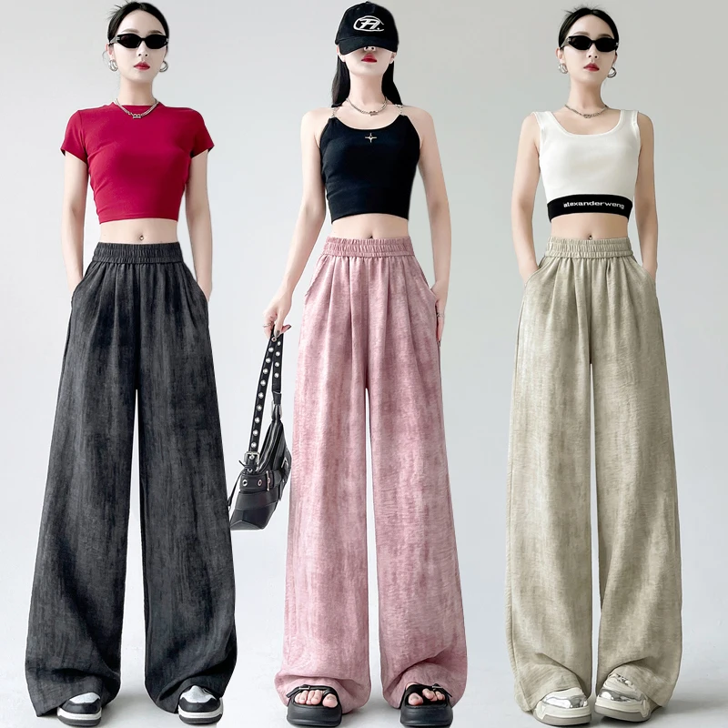 Women's Tie-Dye Cotton Linen Casual Wide-Leg Pants 2024 Autumn Lazy Style Loose Drape Slimming Straight Tube Floor-Length Trous
Women's Tie-Dye Cotton Linen Casual Wide-Leg Pants 2024 Autumn Lazy Style Loose Drape Slimming Straight Tube Floor-Length Trous