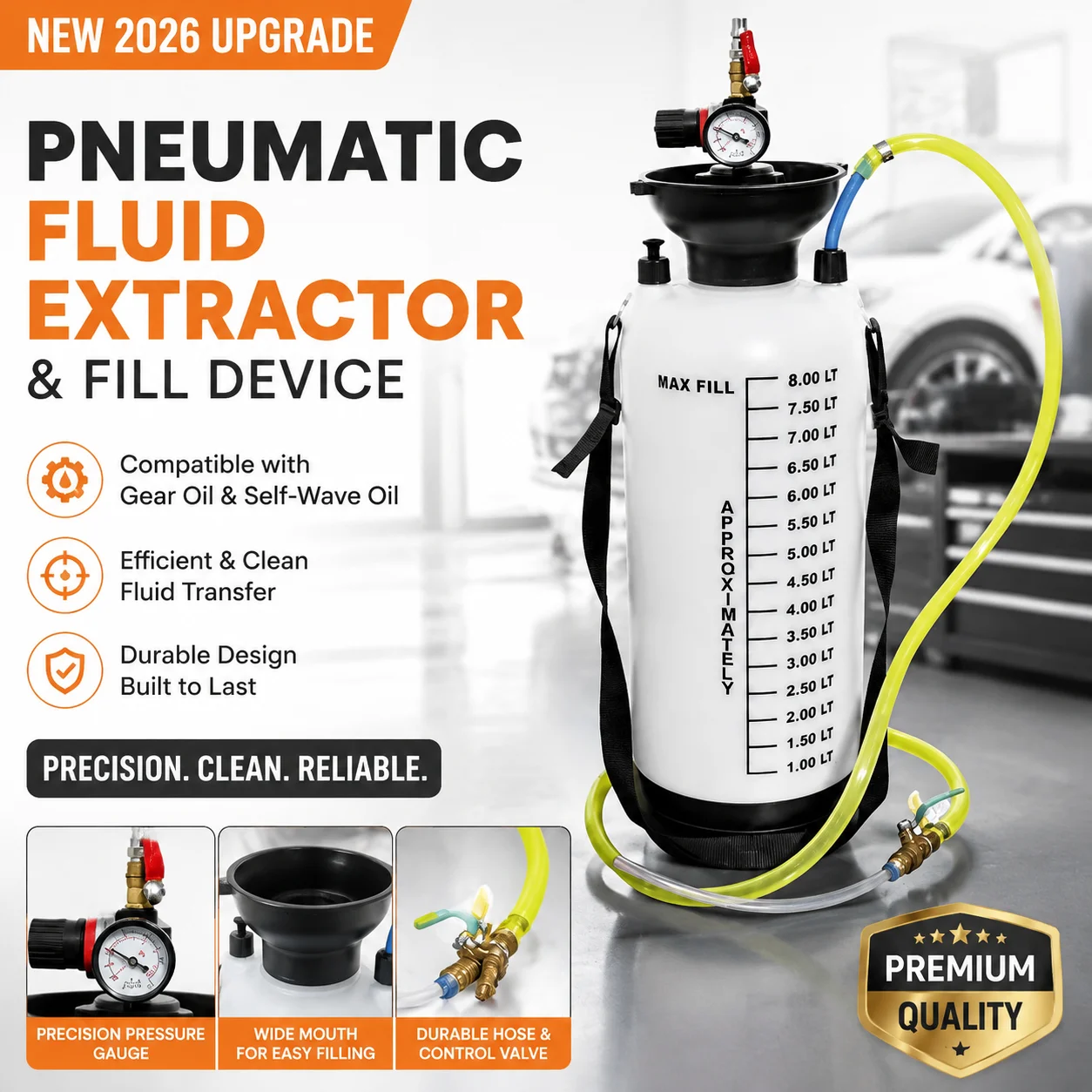 2026 New Thickened Pneumatic 5L 8L Extractor Oil Atf Refill System Extractor And Dispenser Gear Oil Filler Tank
2026 New Thickened Pneumatic 5L 8L Extractor Oil Atf Refill System Extractor And Dispenser Gear Oil Filler Tank