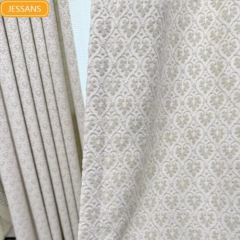 French Milk Tea Jacquard Chenille Thickened Curtains for Living Room Bedroom French Window Balcony Customized Partition Curtain
French Milk Tea Jacquard Chenille Thickened Curtains for Living Room Bedroom French Window Balcony Customized Partition Curtain