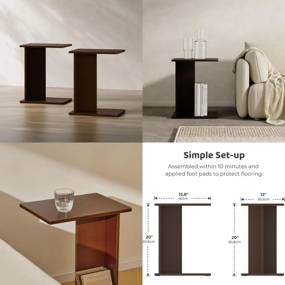 Eco-Friendly Bamboo C-Shaped Side Table Set for Couch or Sofa, Suitable for Living Room and Bedroom, Easy Assembly (Brown)
Eco-Friendly Bamboo C-Shaped Side Table Set for Couch or Sofa, Suitable for Living Room and Bedroom, Easy Assembly (Brown)
