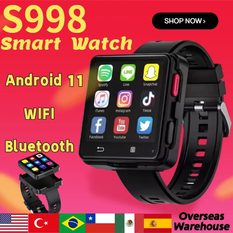 S998 4G Смарт-часы с Bluetooth WIFI Android SIM Открытые умные часы для мужчин и женщин Водонепроницаемая камера Смарт-часы Мужской подарок
S998 4G Смарт-часы с Bluetooth WIFI Android SIM Открытые умные часы для мужчин и женщин Водонепроницаемая камера Смарт-часы Мужской подарок