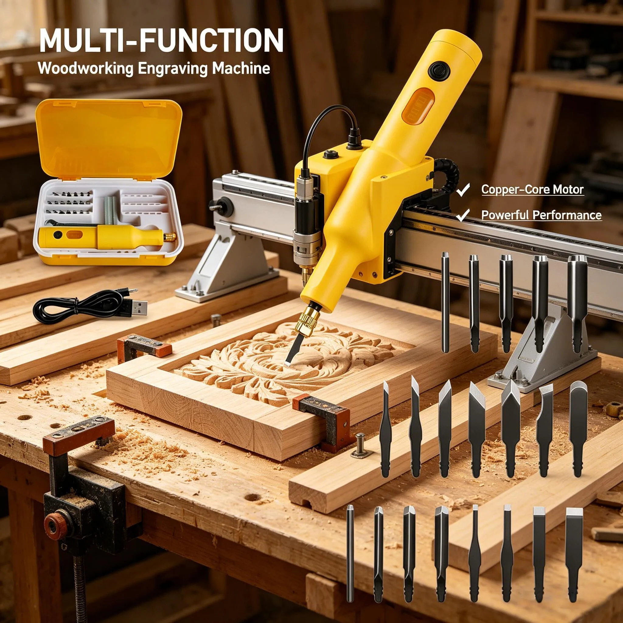 40W Electric Wood Carving Tool Rechargeable Engraving Pen with 20 Bits Multi-Function Engraver for Wood Paper Plaster Craft DIY
40W Electric Wood Carving Tool Rechargeable Engraving Pen with 20 Bits Multi-Function Engraver for Wood Paper Plaster Craft DIY