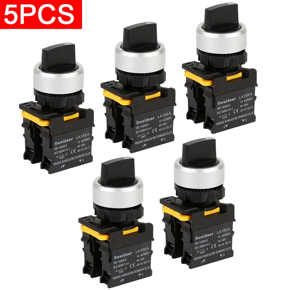 5pcs 2/3 Position Self Locking Knob Switch with LED 22mm 1NO1NC 2NO Momentary Select Rotary Switch with Light 12V 24V 220V 10A
5pcs 2/3 Position Self Locking Knob Switch with LED 22mm 1NO1NC 2NO Momentary Select Rotary Switch with Light 12V 24V 220V 10A