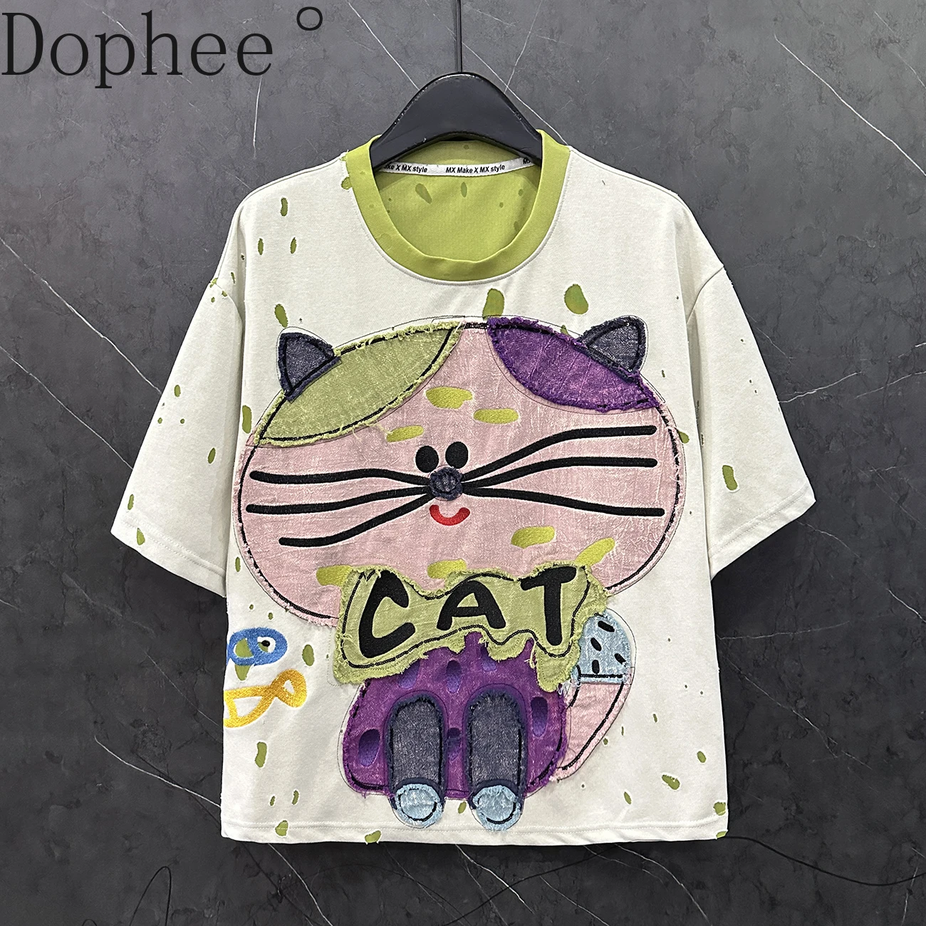 2025 New Summer Loose Women Short Sleeve T-shirt Patch Cartoon Embroidery O-neck Pullover Top Sweet Short Sleeve Cotton Tees
2025 New Summer Loose Women Short Sleeve T-shirt Patch Cartoon Embroidery O-neck Pullover Top Sweet Short Sleeve Cotton Tees