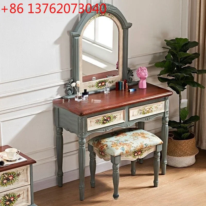 American solid wood dresser bedroom retro painted princess makeup table integrated
American solid wood dresser bedroom retro painted princess makeup table integrated