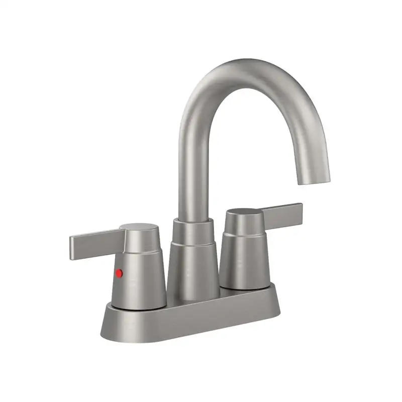 Brushed Nickel 2-Handle Bathroom Faucet with 360° High Arc Swivel Spout for 4-Inch Centerset Vanity Sink - Ideal for RV or Home
Brushed Nickel 2-Handle Bathroom Faucet with 360° High Arc Swivel Spout for 4-Inch Centerset Vanity Sink - Ideal for RV or Home