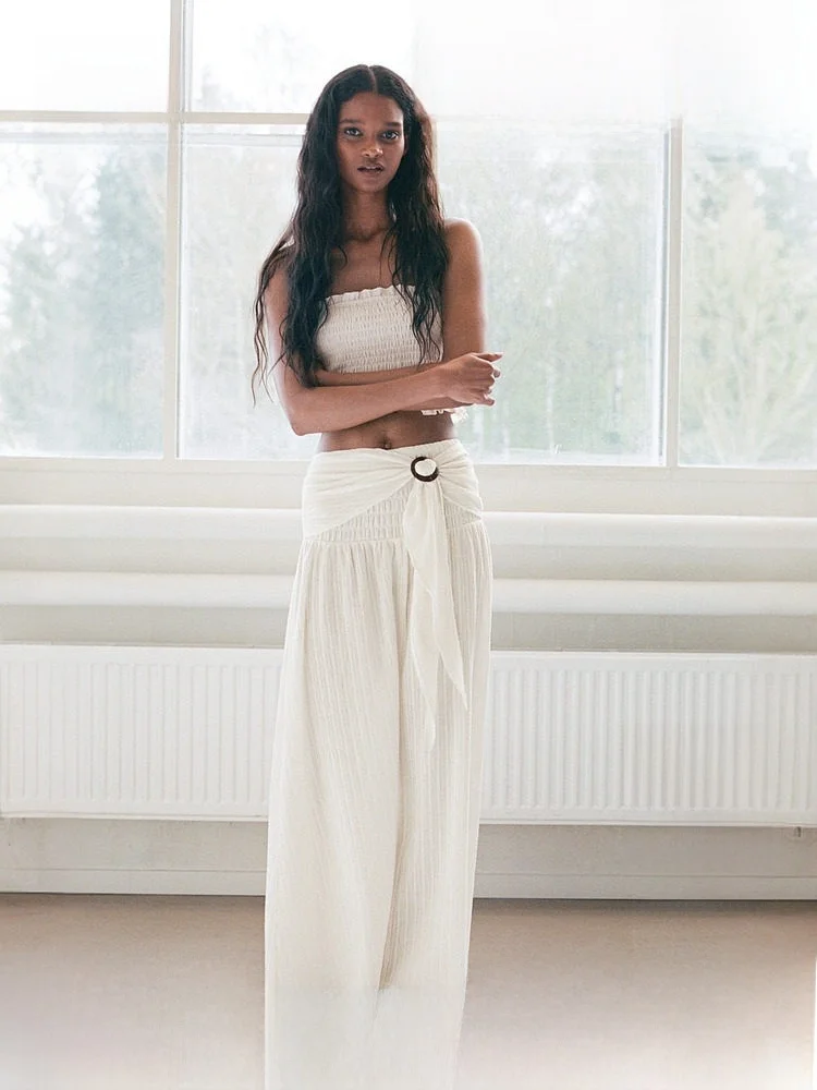 Summer New Women's Pleated Waist Belt Half-length Skirt A-line Loose Fit Polyester Blend Polyester Elastic Fiber Skirt
Summer New Women's Pleated Waist Belt Half-length Skirt A-line Loose Fit Polyester Blend Polyester Elastic Fiber Skirt