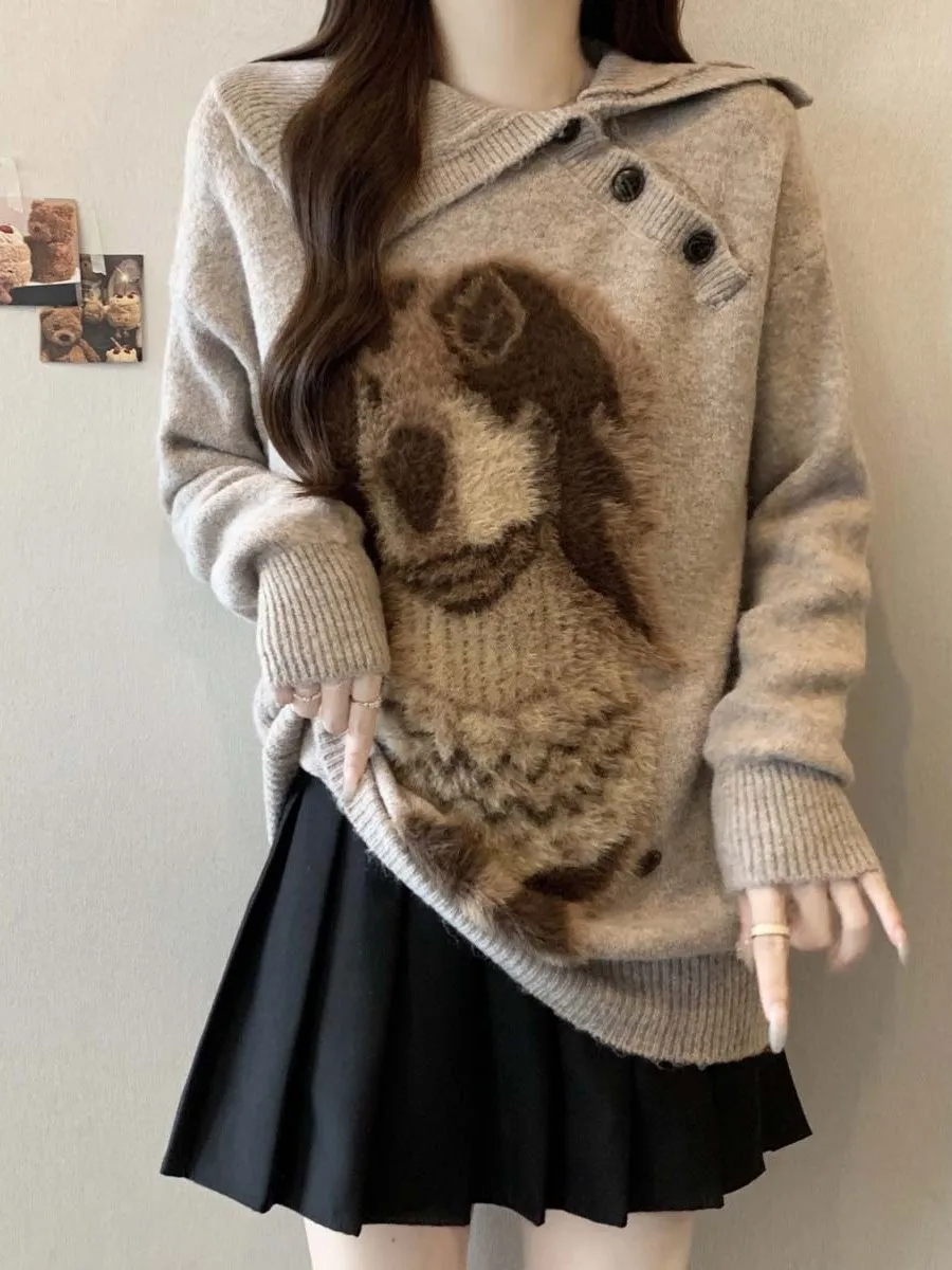 plus Size Knitted Sweater Long Sleeve Flocking Lapel Loose Women's Top Casual Comfortable Breathable Polyester Fiber
plus Size Knitted Sweater Long Sleeve Flocking Lapel Loose Women's Top Casual Comfortable Breathable Polyester Fiber