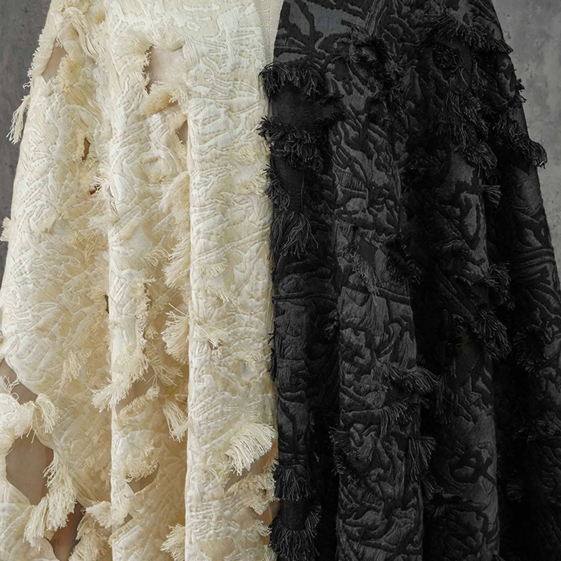 Artistic 3D Short Tassel Cutwork Jacquard Fabric Retro Dress Jacket Shawl Diy Sewing Material
Artistic 3D Short Tassel Cutwork Jacquard Fabric Retro Dress Jacket Shawl Diy Sewing Material