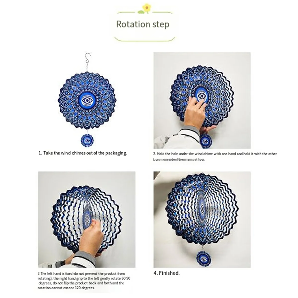 Qualitative Mandala Eye Wind Spinner Metal 3D Rotating Windchimes Luxury Art Garden Hanging Outdoor Decoration
Qualitative Mandala Eye Wind Spinner Metal 3D Rotating Windchimes Luxury Art Garden Hanging Outdoor Decoration