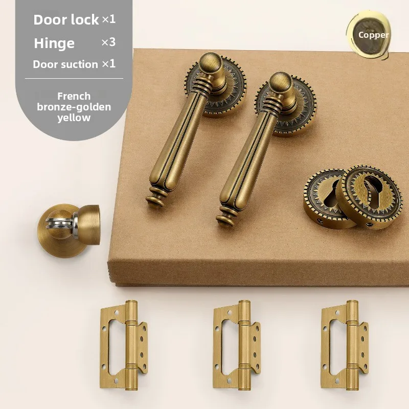 Full Copper Indoor Door Lock Light Luxury Bedroom Conference Room Office Split Handle Lock Set (including Hinge Door Stopper)
Full Copper Indoor Door Lock Light Luxury Bedroom Conference Room Office Split Handle Lock Set (including Hinge Door Stopper)