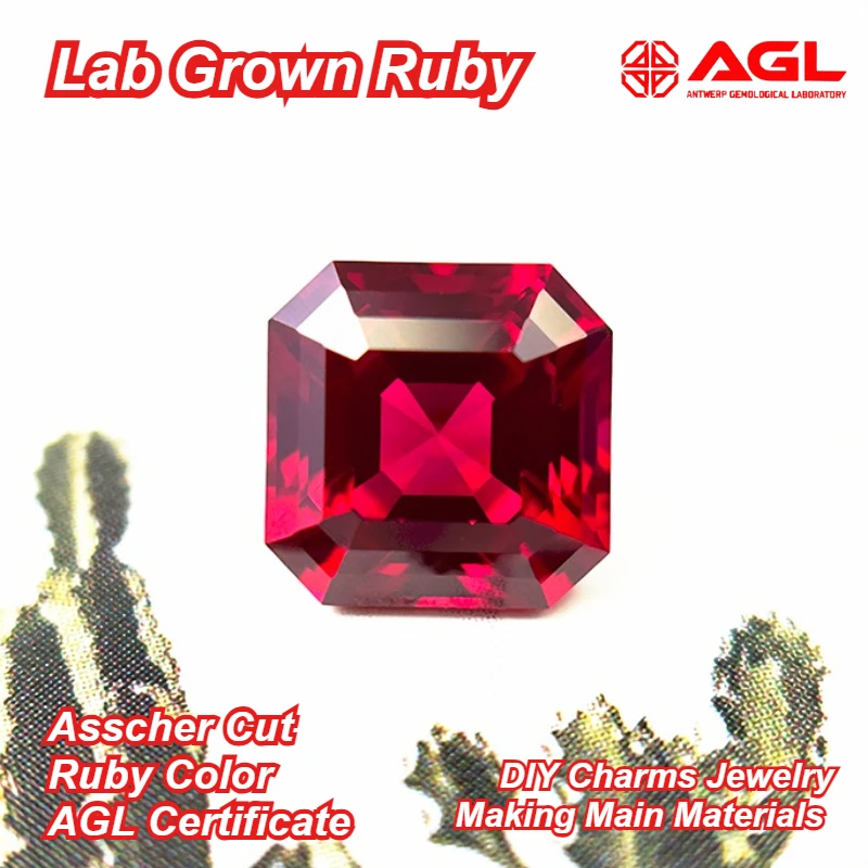 Lab Grown Ruby Asscher Cut Ruby Color DIY Charms Jewelry Making Main Materials Selectable AGL Certificate
Lab Grown Ruby Asscher Cut Ruby Color DIY Charms Jewelry Making Main Materials Selectable AGL Certificate