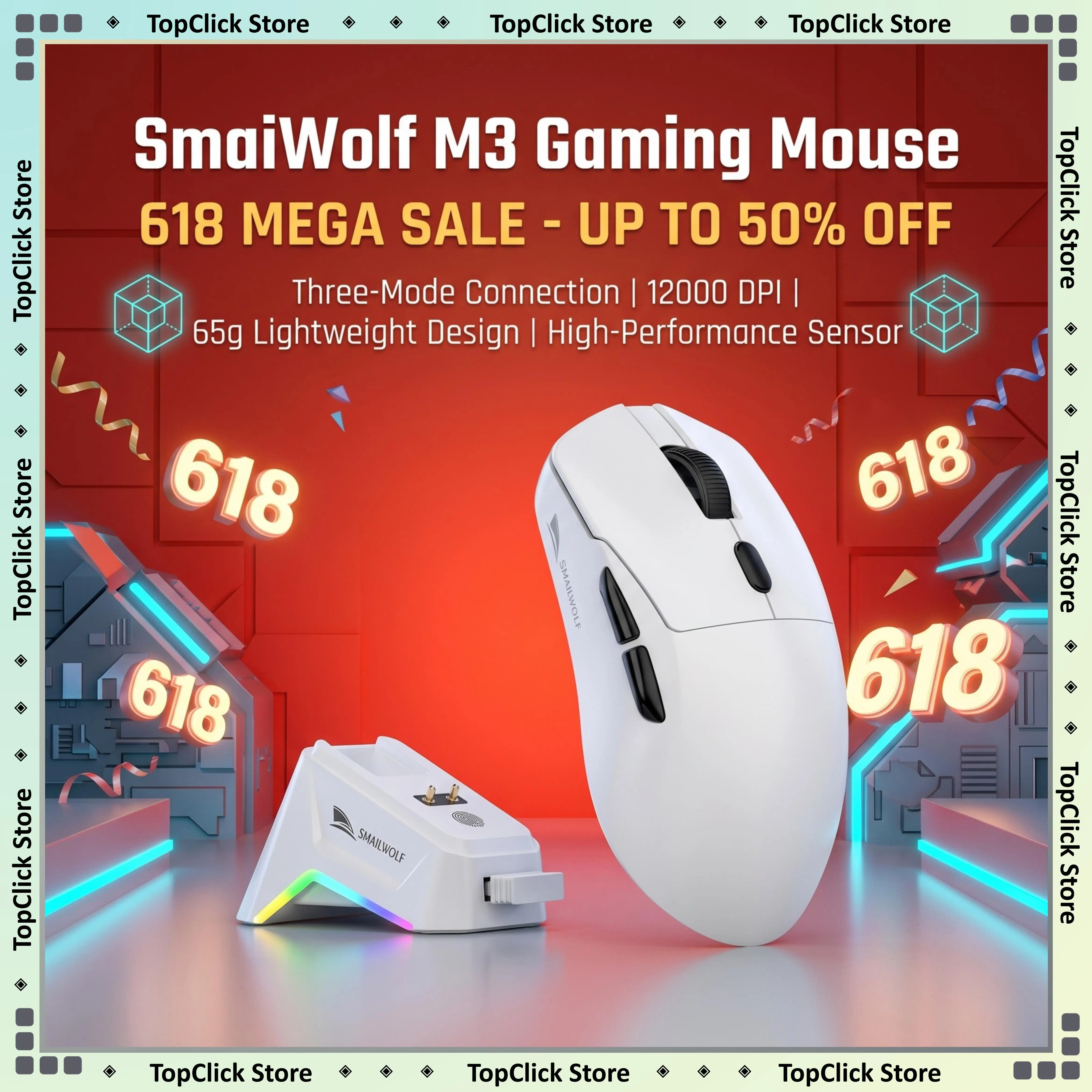 SMAILWOLF M3 Wireless Gaming Mouse High Performance Main Control Chip Stable 1KHz Wired & Wireless Return Rate Portable
SMAILWOLF M3 Wireless Gaming Mouse High Performance Main Control Chip Stable 1KHz Wired & Wireless Return Rate Portable