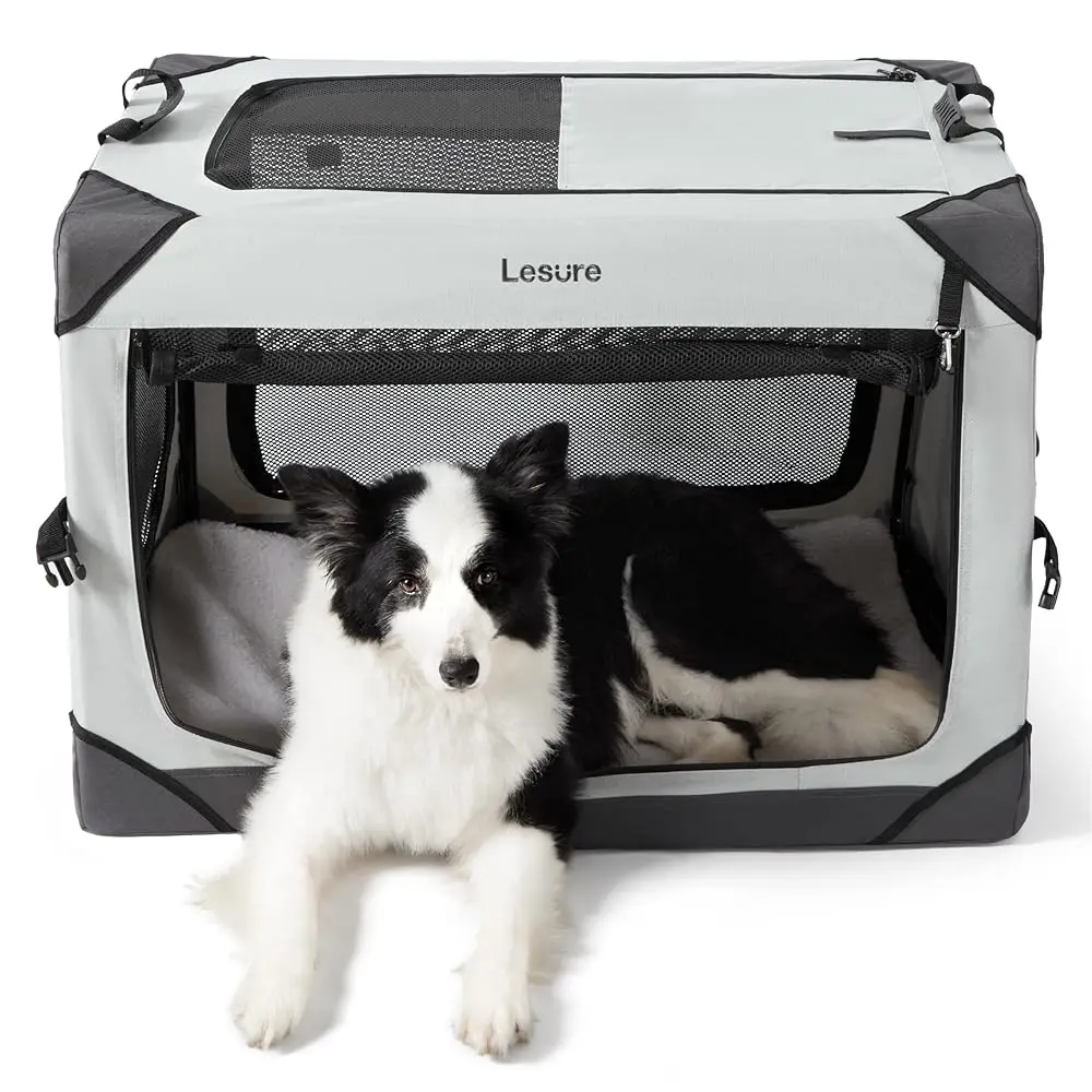 Lesure Collapsible Dog Crate - Portable Travel Kennel For Large Dog, 4-Door Pet Crate With Durable Mesh Windows, Indoor &
Lesure Collapsible Dog Crate - Portable Travel Kennel For Large Dog, 4-Door Pet Crate With Durable Mesh Windows, Indoor &
