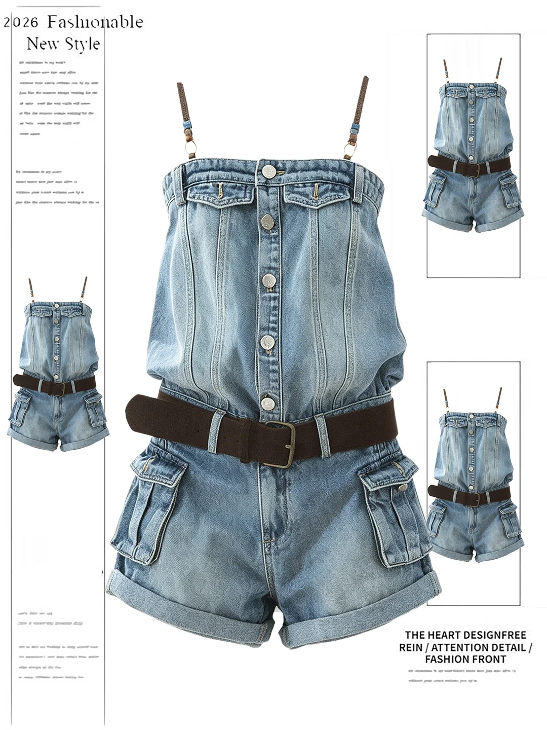 Stylish Korean Style Sexy Girl Slim Fit Denim Overalls Women Summer New Design Workwear Short Pants High Waist Wide Leg Jeans
Stylish Korean Style Sexy Girl Slim Fit Denim Overalls Women Summer New Design Workwear Short Pants High Waist Wide Leg Jeans