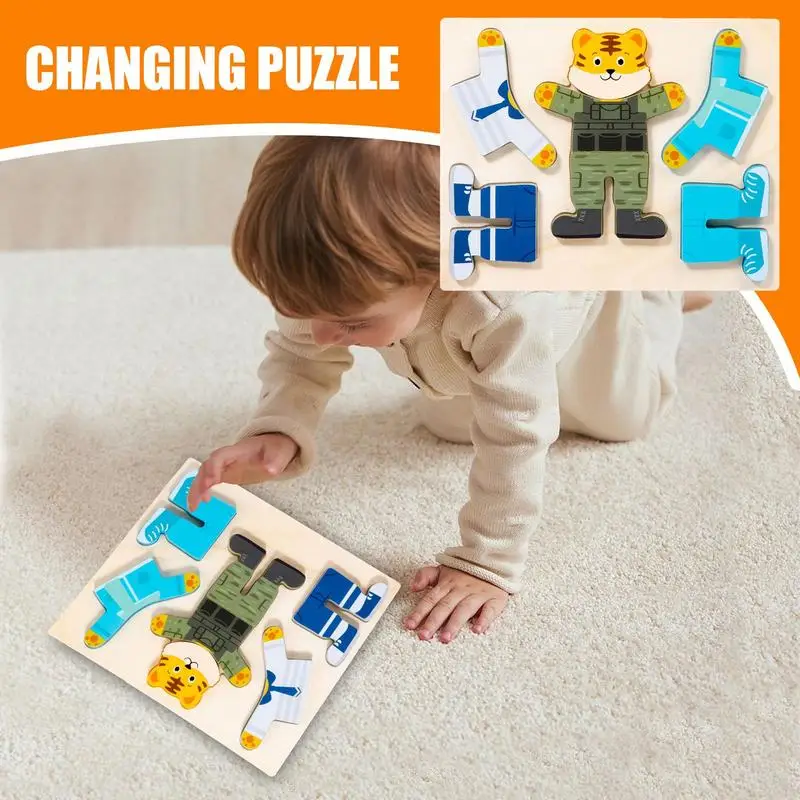Animal Dress Up Puzzle Wood Cartoon Puzzle Set Clothes Changing Games Girls Matching Play Set For Home Nursery Preschool
Animal Dress Up Puzzle Wood Cartoon Puzzle Set Clothes Changing Games Girls Matching Play Set For Home Nursery Preschool
