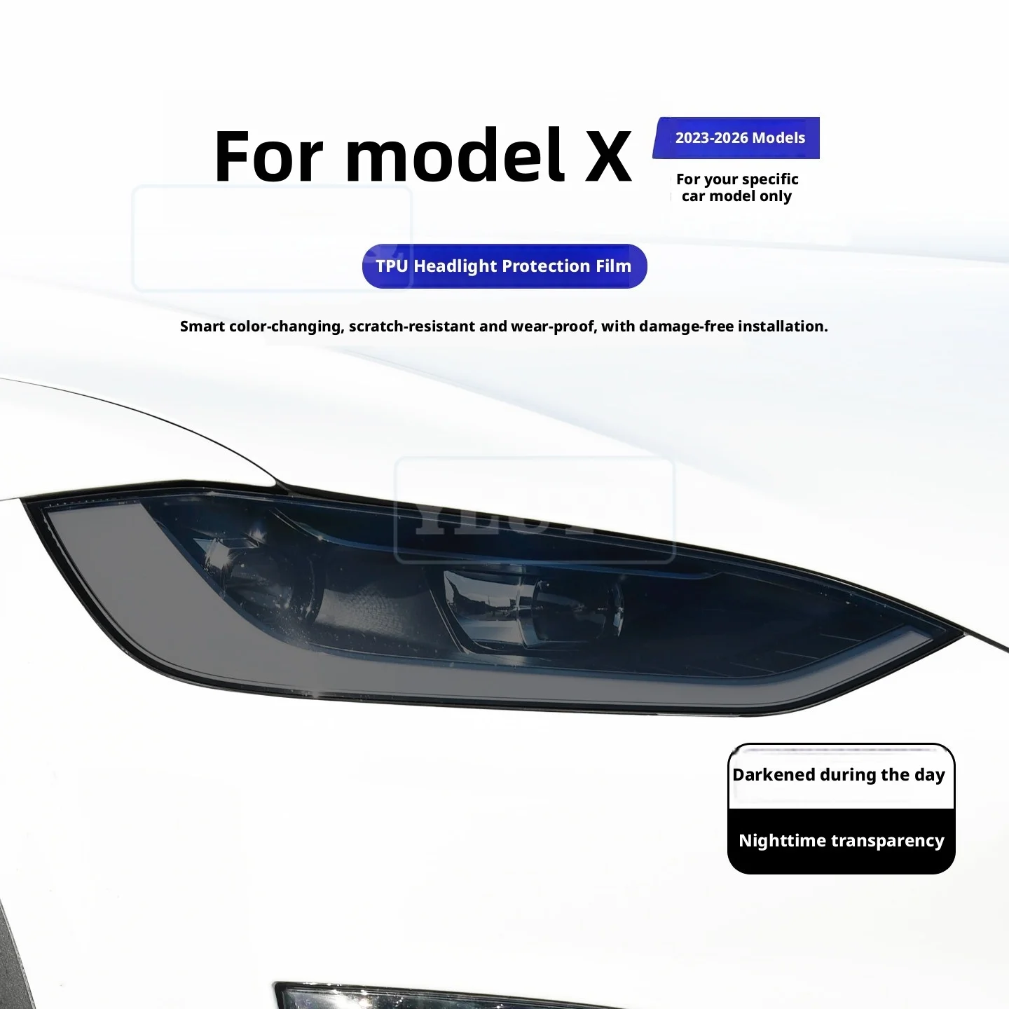 For Tesla Model X Light-Control Color-Changing Headlight Film, Front and Rear Light Film, TPU Taillight Film, Car Sticker
For Tesla Model X Light-Control Color-Changing Headlight Film, Front and Rear Light Film, TPU Taillight Film, Car Sticker