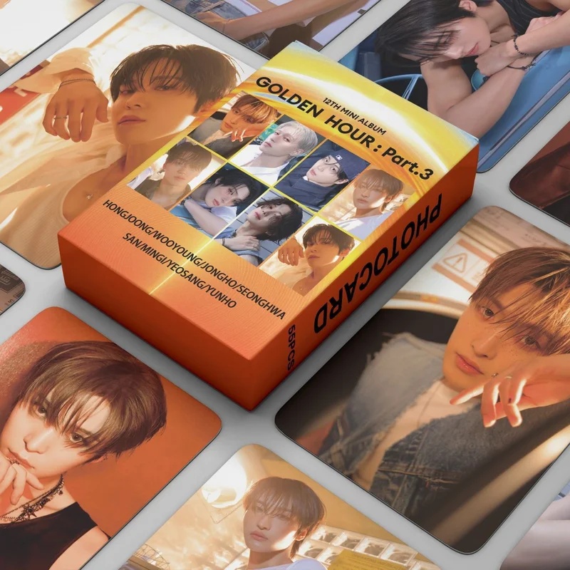 55Pcs Kpop ATEEZ Lomo Cards GOLDEN HOUR : Part.3 Photocards Photo Print Card SEONGHWA YUNHO YEOSANG SAN Fans Gift
55Pcs Kpop ATEEZ Lomo Cards GOLDEN HOUR : Part.3 Photocards Photo Print Card SEONGHWA YUNHO YEOSANG SAN Fans Gift