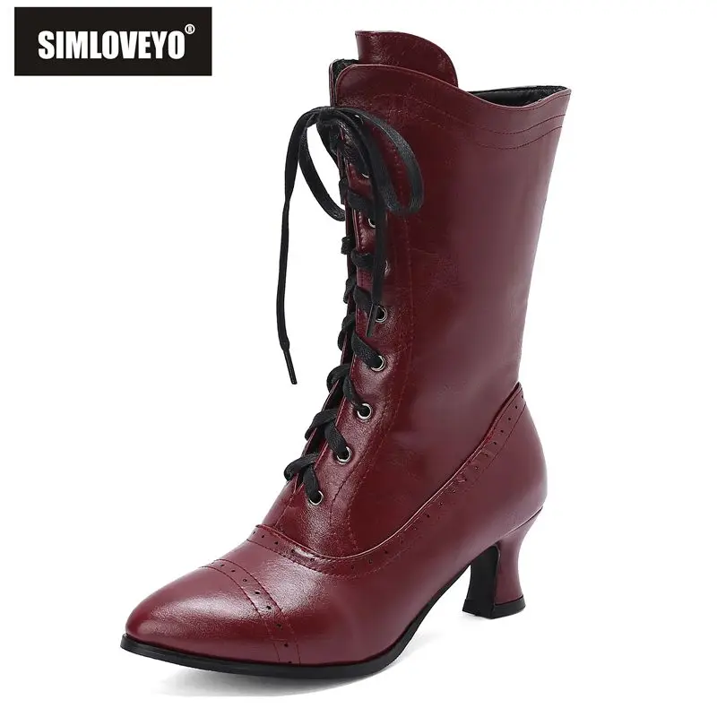 SIMLOVEYO 2025 женские ботинки до середины икры в стиле ретро с острым носком, необычные каблуки 5 см на шнуровке, большие размеры 46–48, повседневная обувь для отдыха
SIMLOVEYO 2025 женские ботинки до середины икры в стиле ретро с острым носком, необычные каблуки 5 см на шнуровке, большие размеры 46–48, повседневная обувь для отдыха