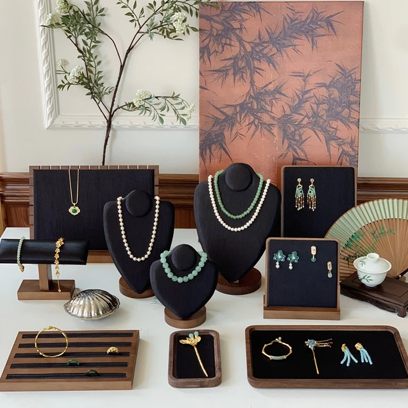 Wooden Necklace Display Stand Jewelry Organizer Storage Tray Showcase Earrings Rack Wedding Ring Holder Bracelet Displays Shelf
Wooden Necklace Display Stand Jewelry Organizer Storage Tray Showcase Earrings Rack Wedding Ring Holder Bracelet Displays Shelf