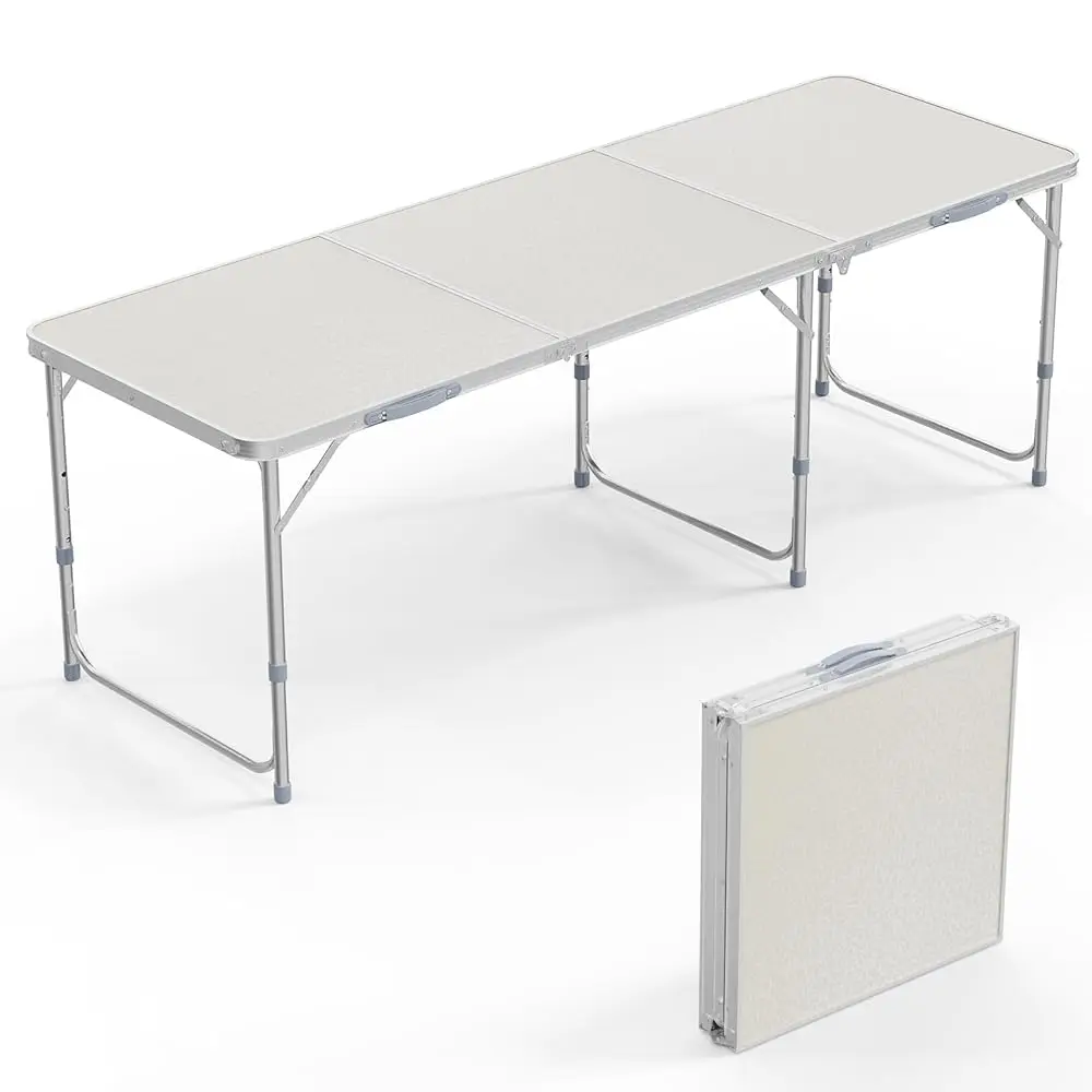 6Ft Folding Camping Table With Carry Handle,Portable Utility Table Multipurpose For Party Picnic Tailgating Outdoor Patio
6Ft Folding Camping Table With Carry Handle,Portable Utility Table Multipurpose For Party Picnic Tailgating Outdoor Patio