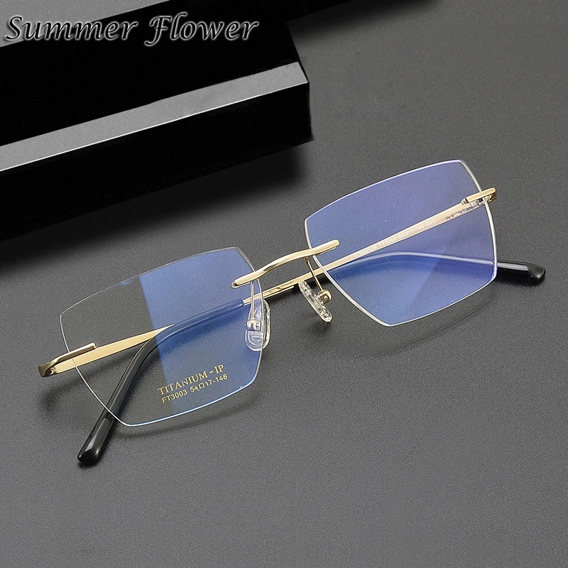 Quality Eyewear Men Rimless Glasses Frame Optical Eyeglasses Customize Shape and Size Prescription Lenses Spectacles
Quality Eyewear Men Rimless Glasses Frame Optical Eyeglasses Customize Shape and Size Prescription Lenses Spectacles